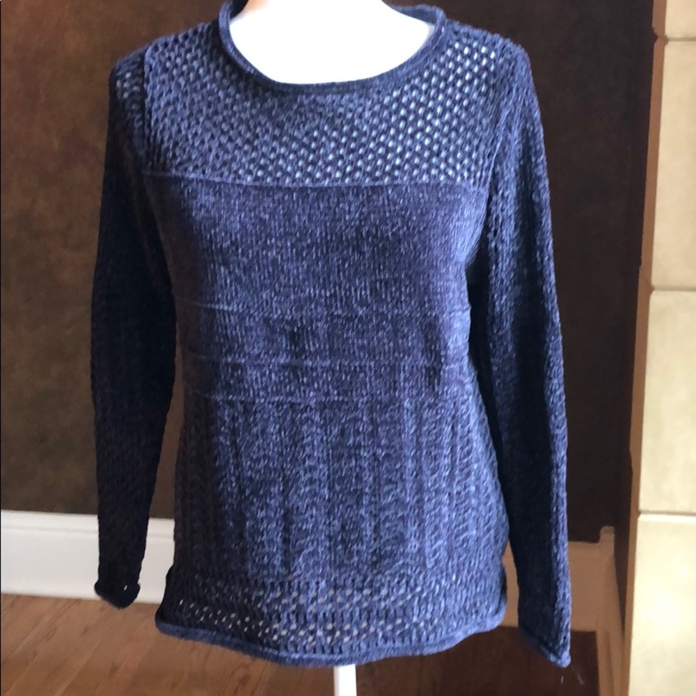 Christopher & Banks Blue Chenille Sweater